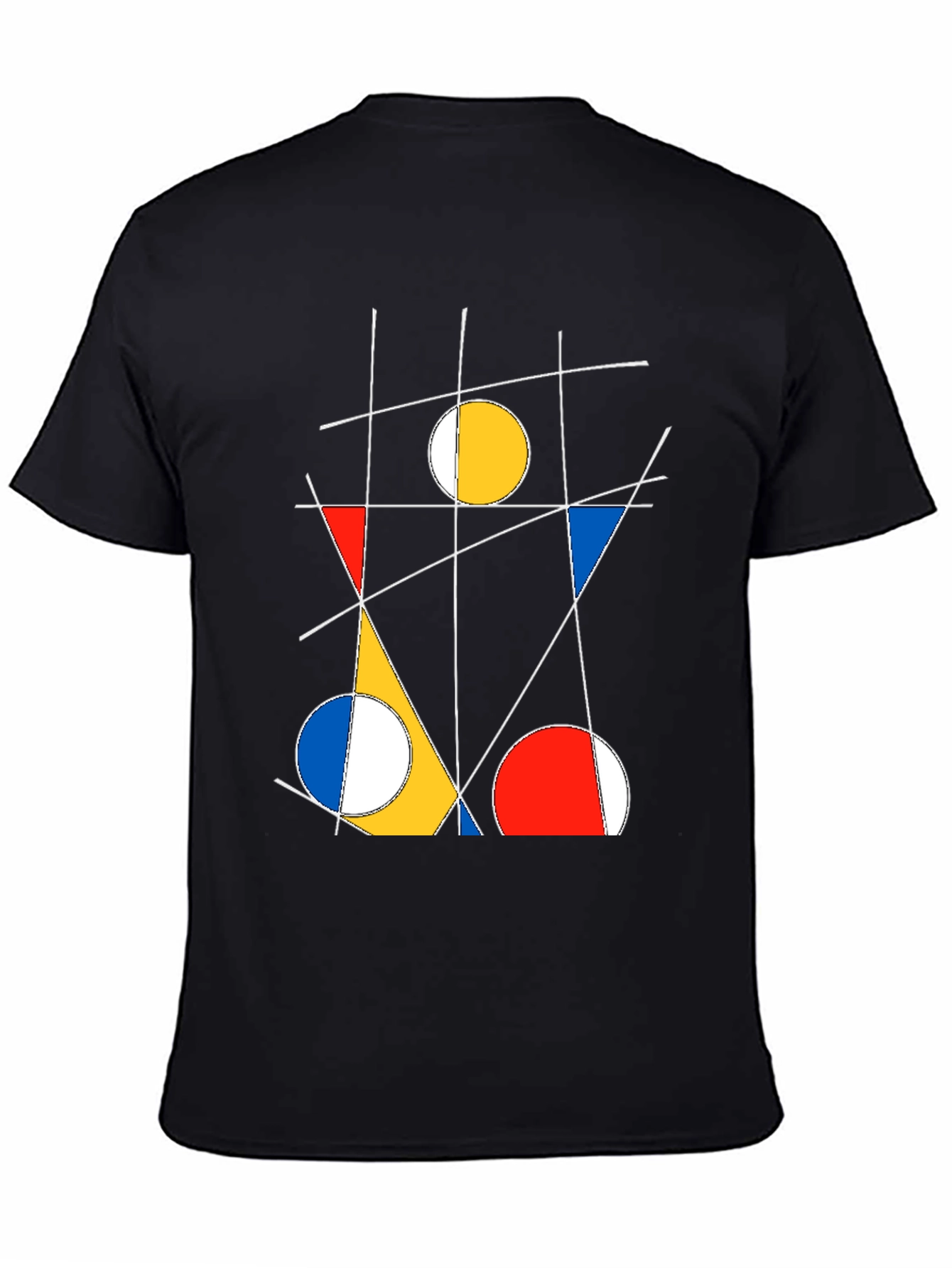 Abstract Geometric Art Black T-Shirt