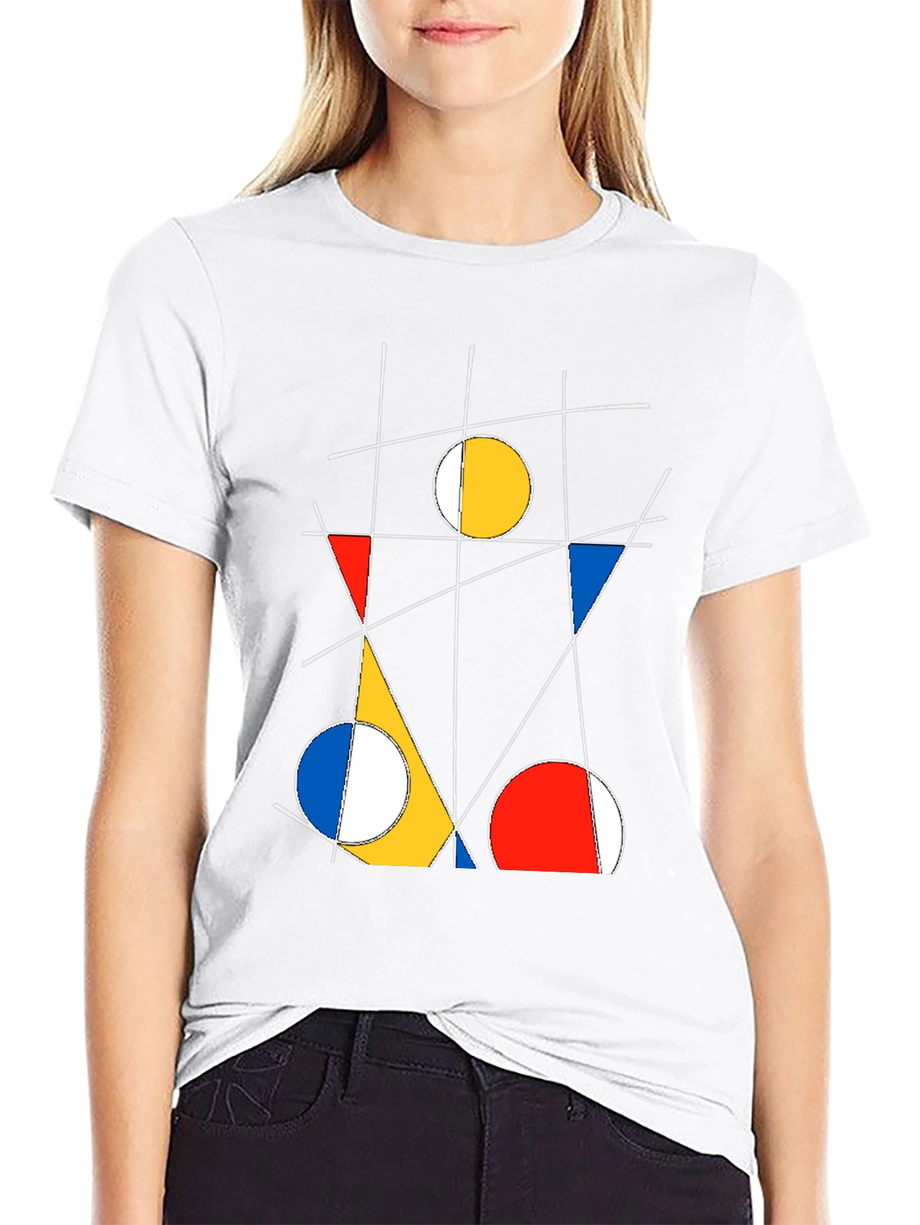 Abstract Geometric Art Black T-Shirt
