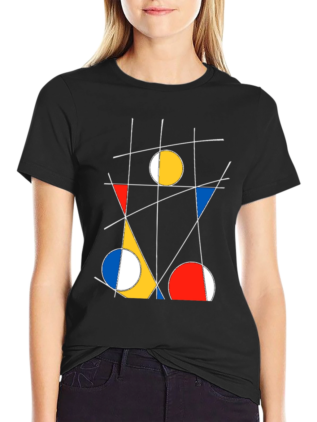 Abstract Geometric Art Black T-Shirt