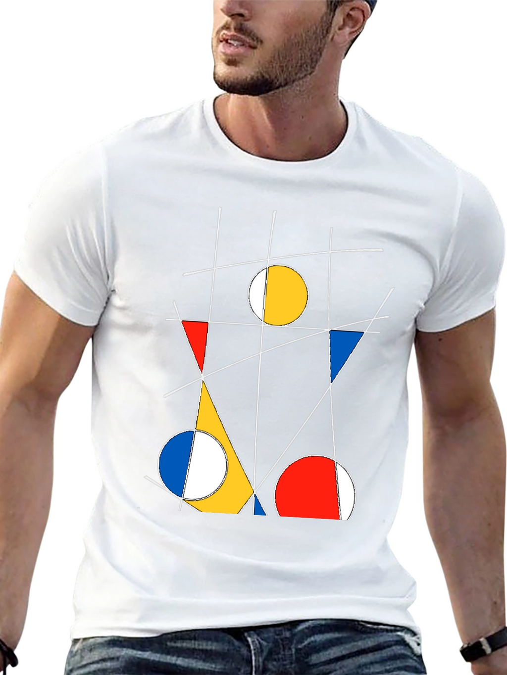 Abstract Geometric Art Black T-Shirt