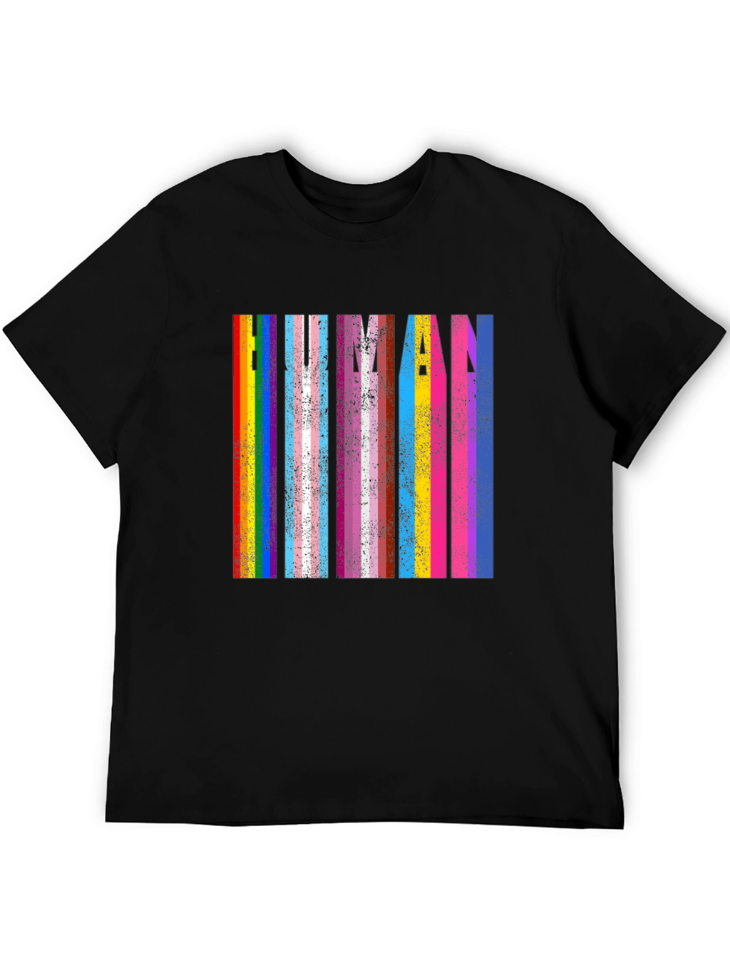 Human Pride T-Shirt: Rainbow & Transgender Flag