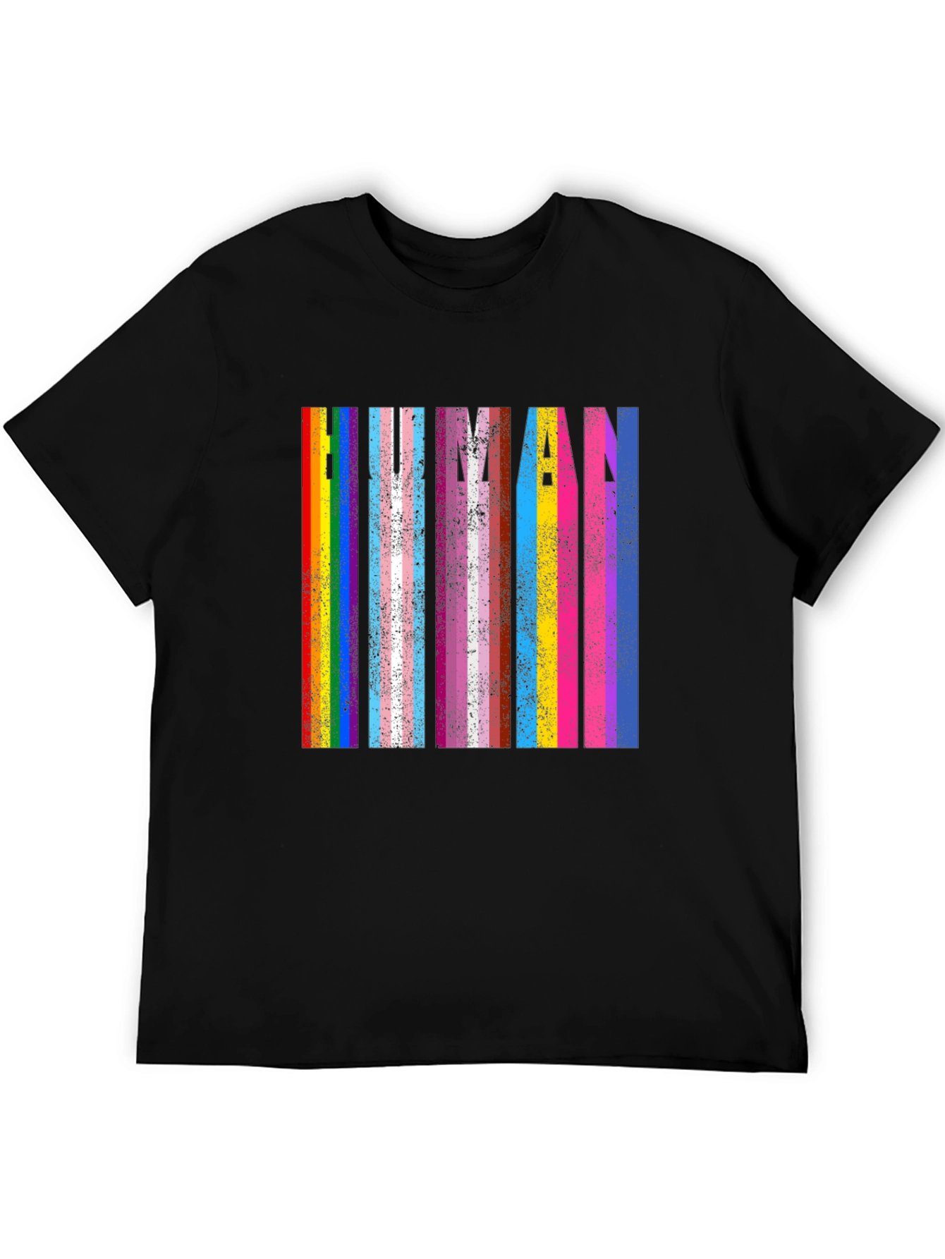 Human Pride T-Shirt: Rainbow & Transgender Flag