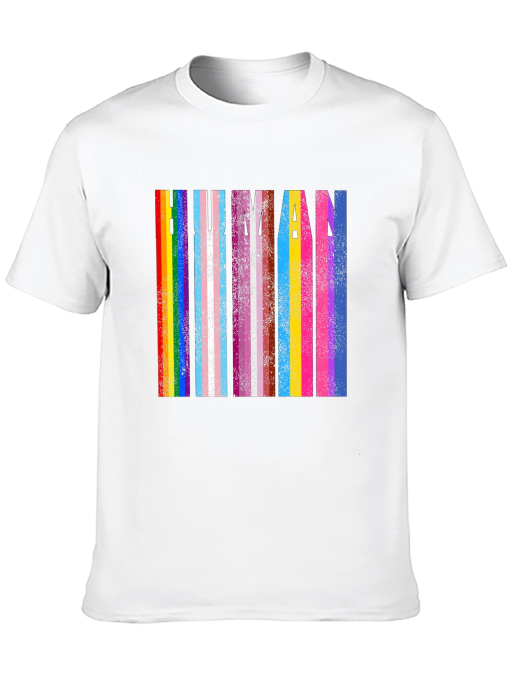 Human Pride T-Shirt: Rainbow & Transgender Flag