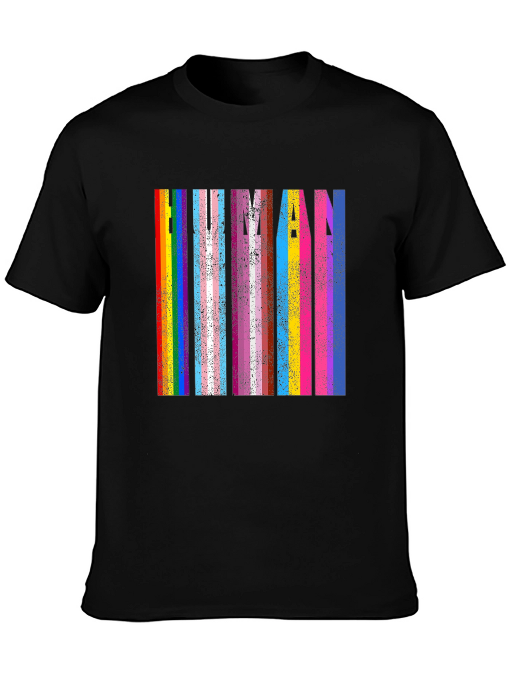 Human Pride T-Shirt: Rainbow & Transgender Flag
