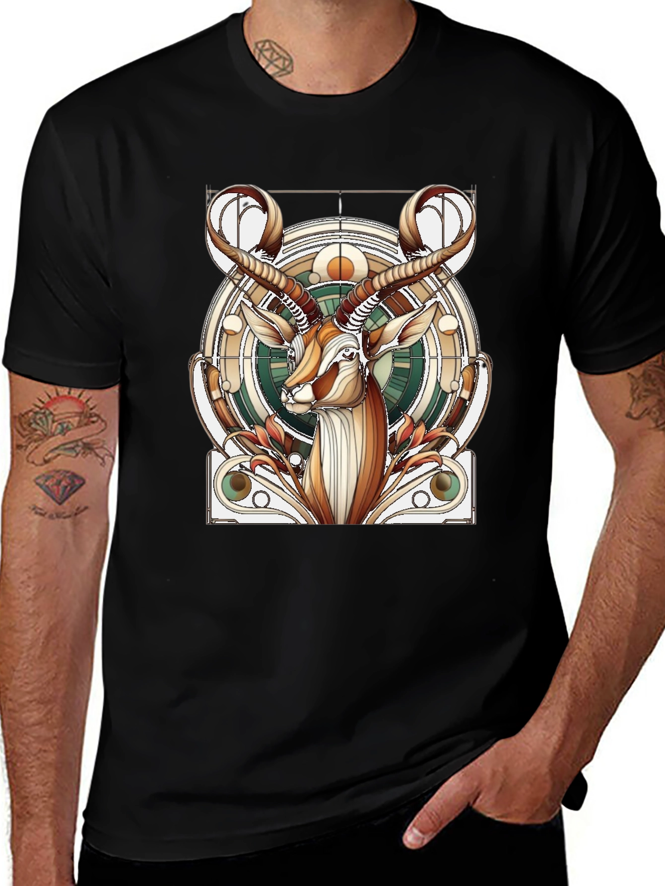 Gazelle Art Nouveau Graphic Tee