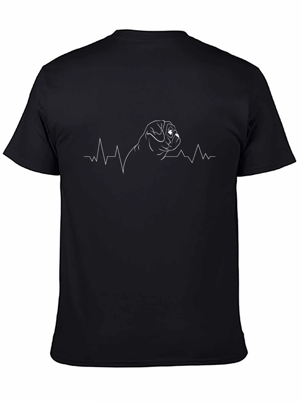 Pug Heartbeat T-Shirt - Black