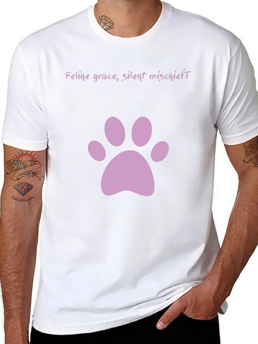 Feline Grace Cat Paw Print T-Shirt