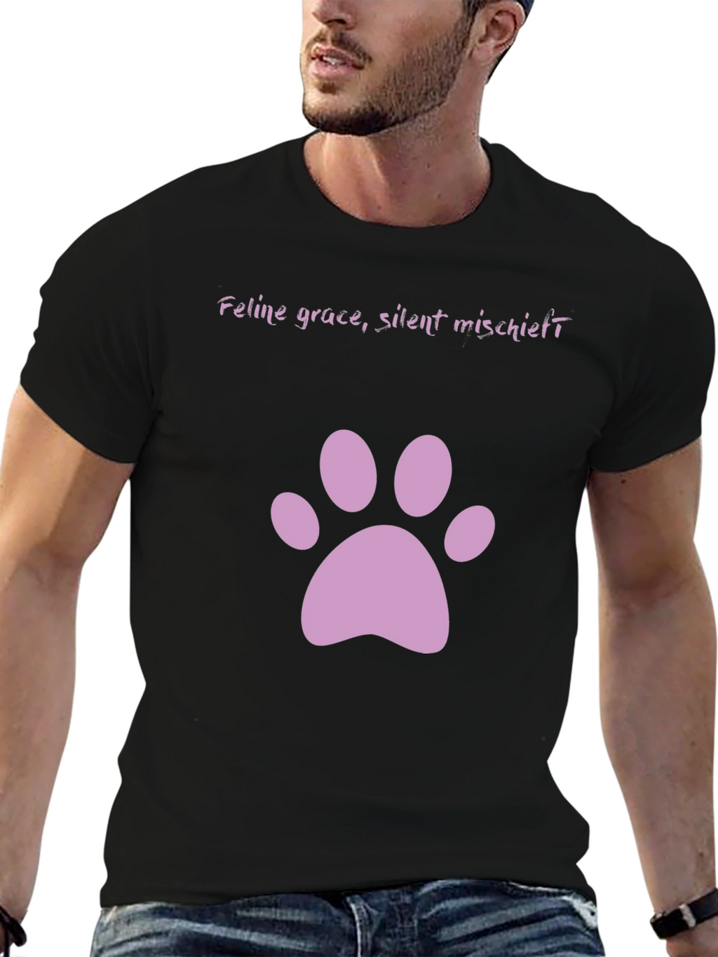 Feline Grace Cat Paw Print T-Shirt
