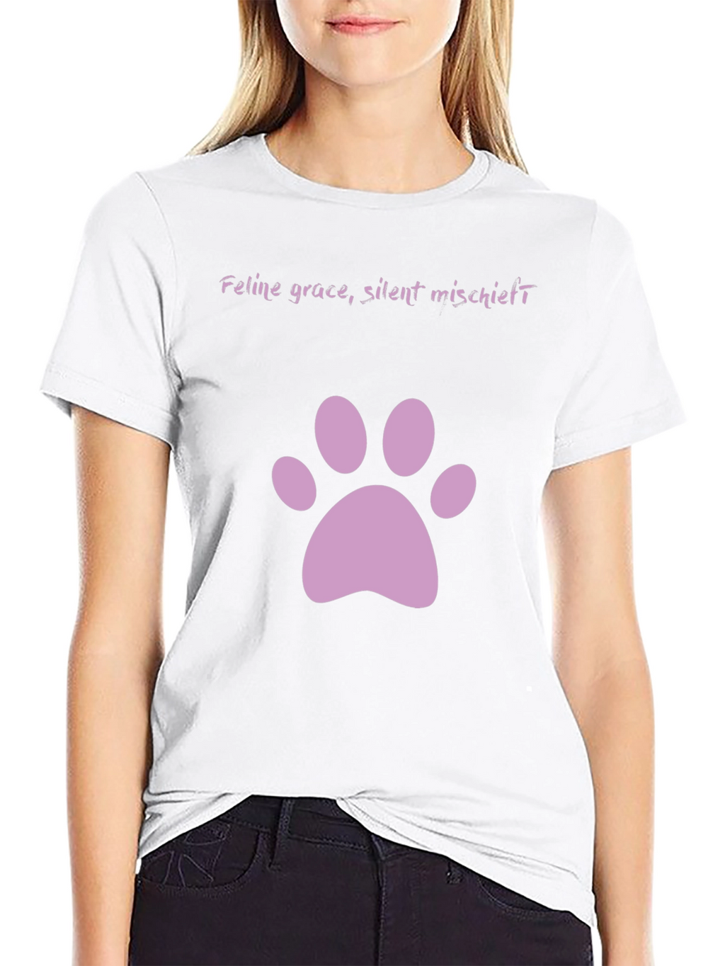 Feline Grace Cat Paw Print T-Shirt