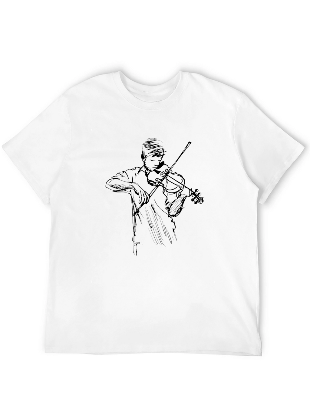 Violinist Sketch Black T-Shirt
