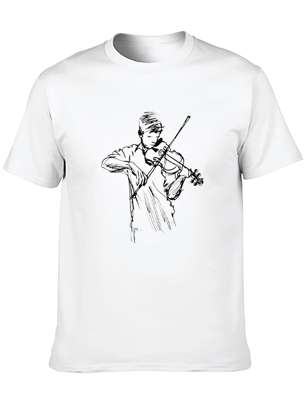 Violinist Sketch Black T-Shirt