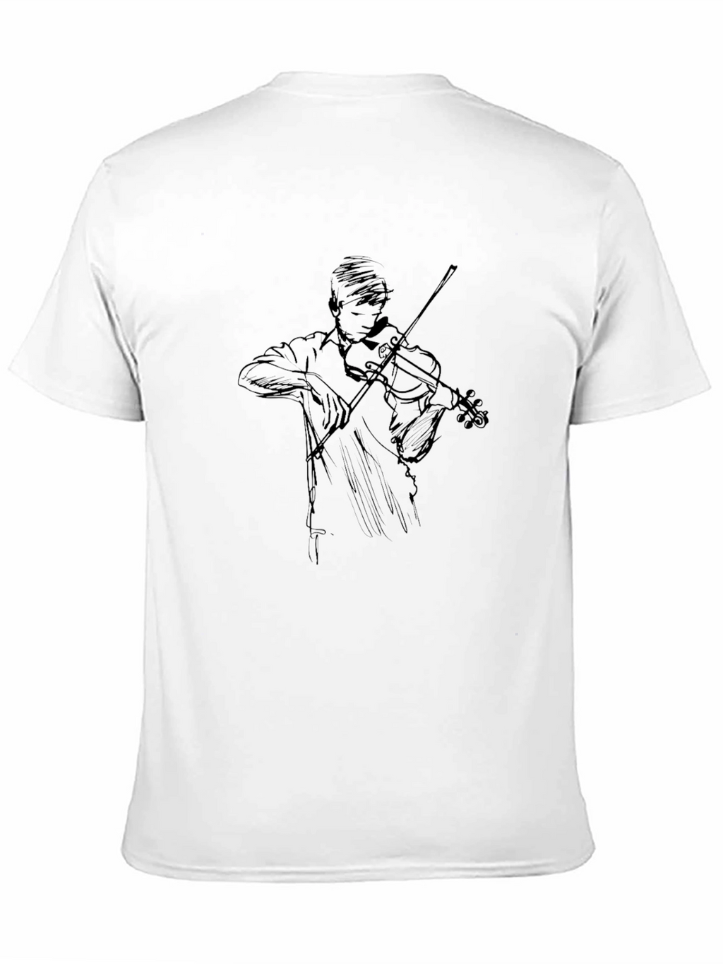 Violinist Sketch Black T-Shirt