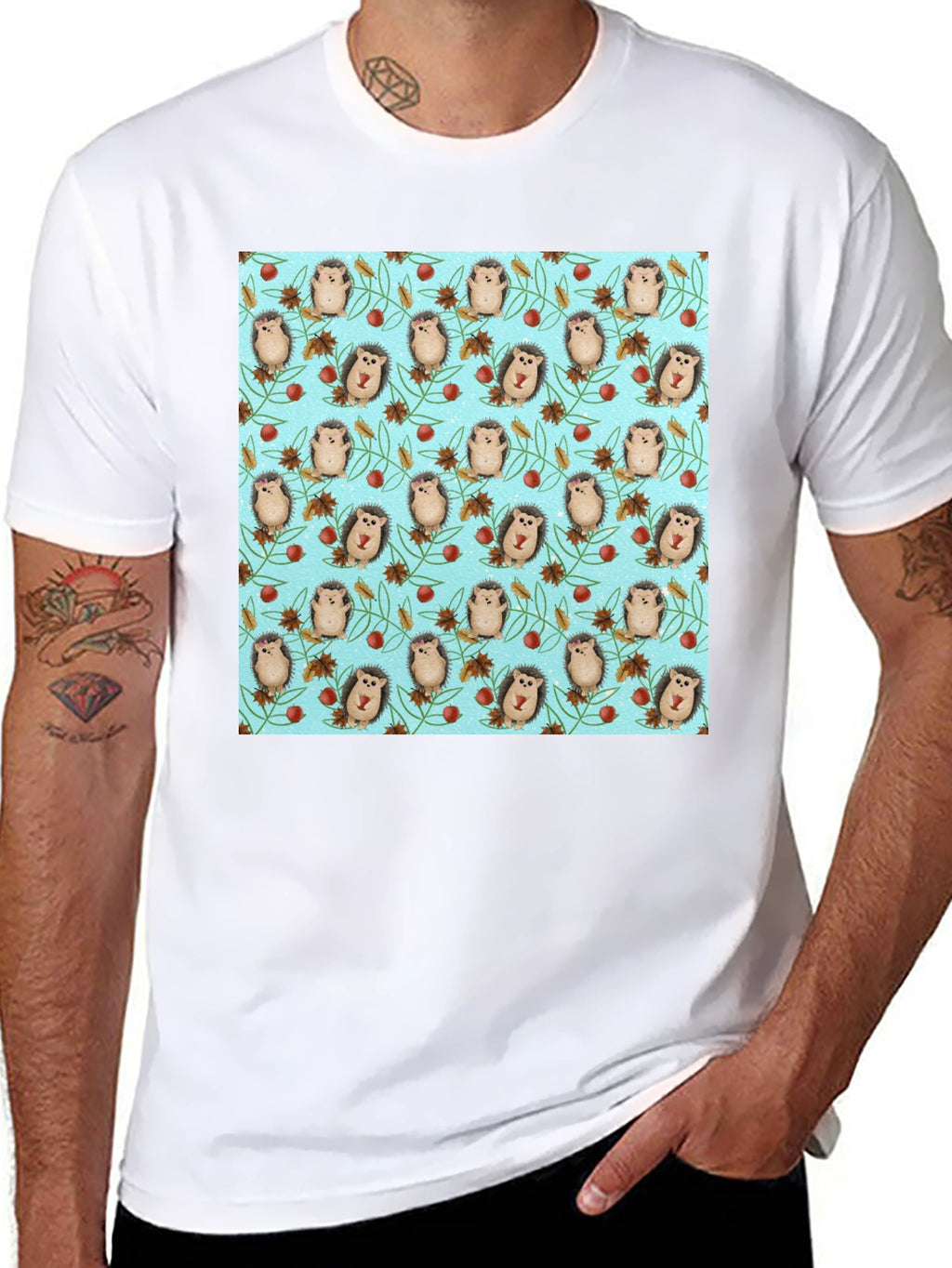 Hedgehog Pattern T-Shirt