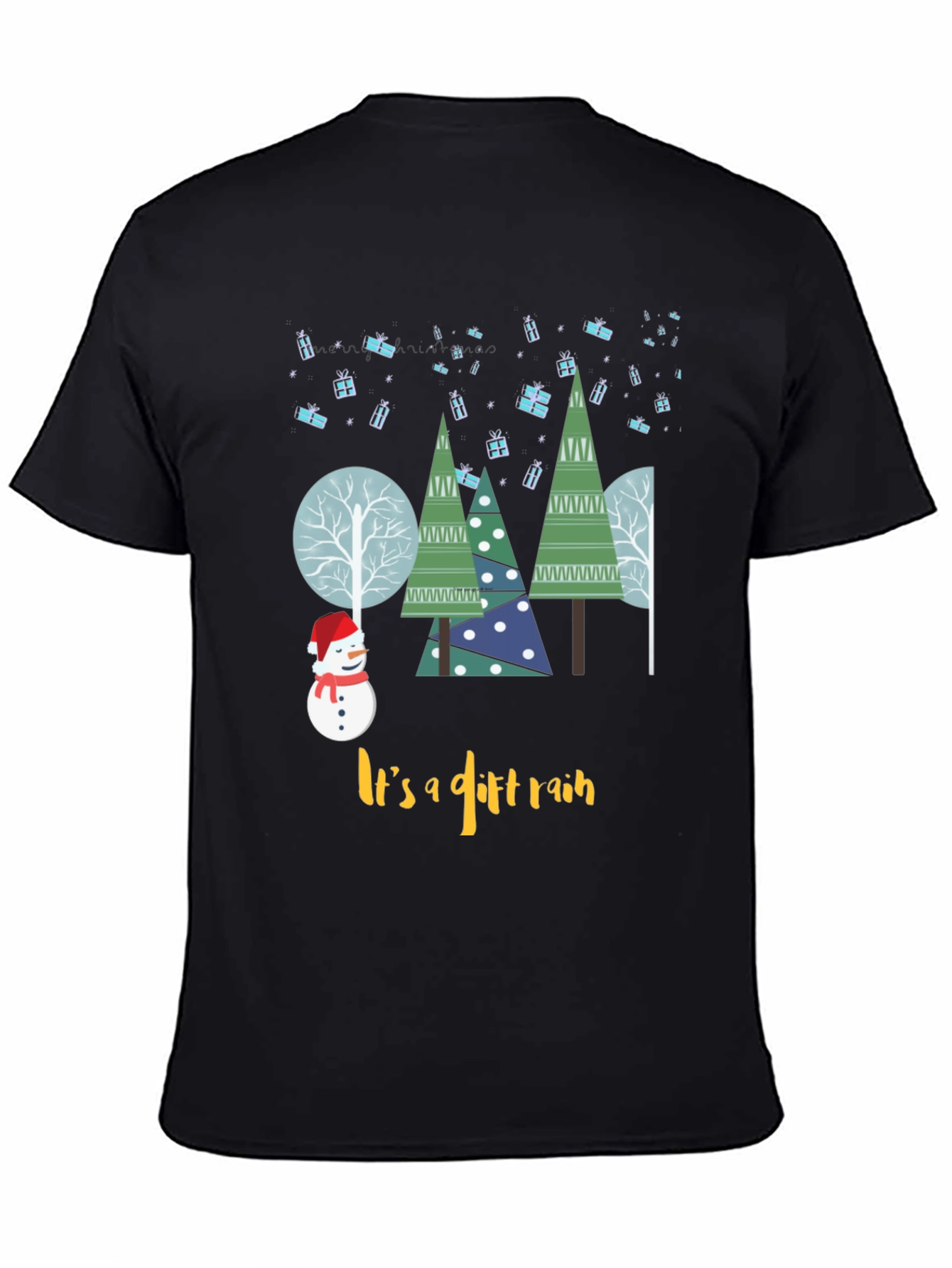 Christmas Gift Rain Graphic T-Shirt