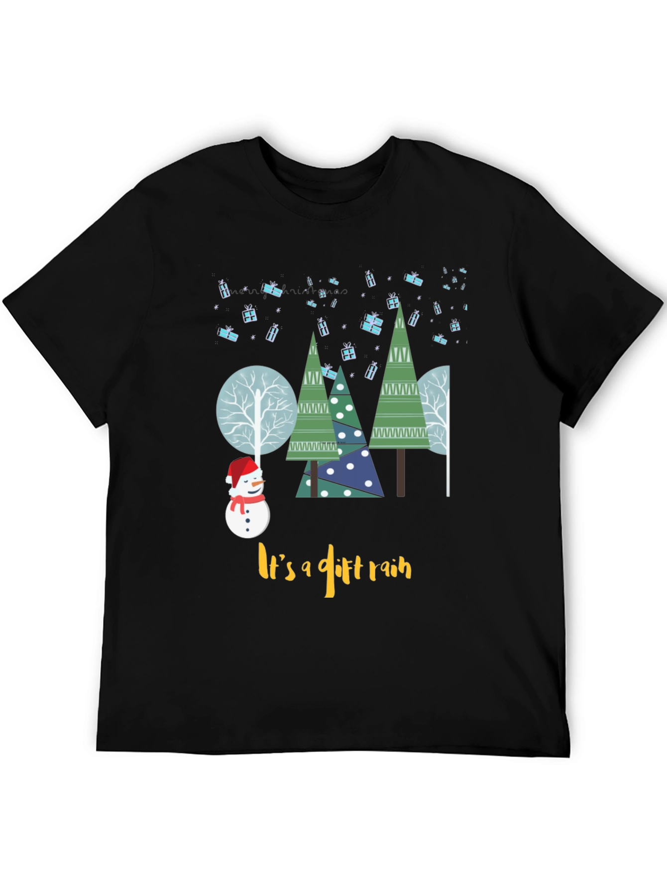 Christmas Gift Rain Graphic T-Shirt