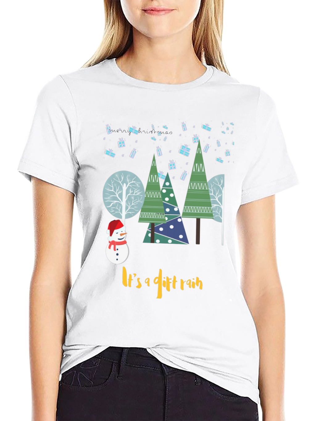 Christmas Gift Rain Graphic T-Shirt