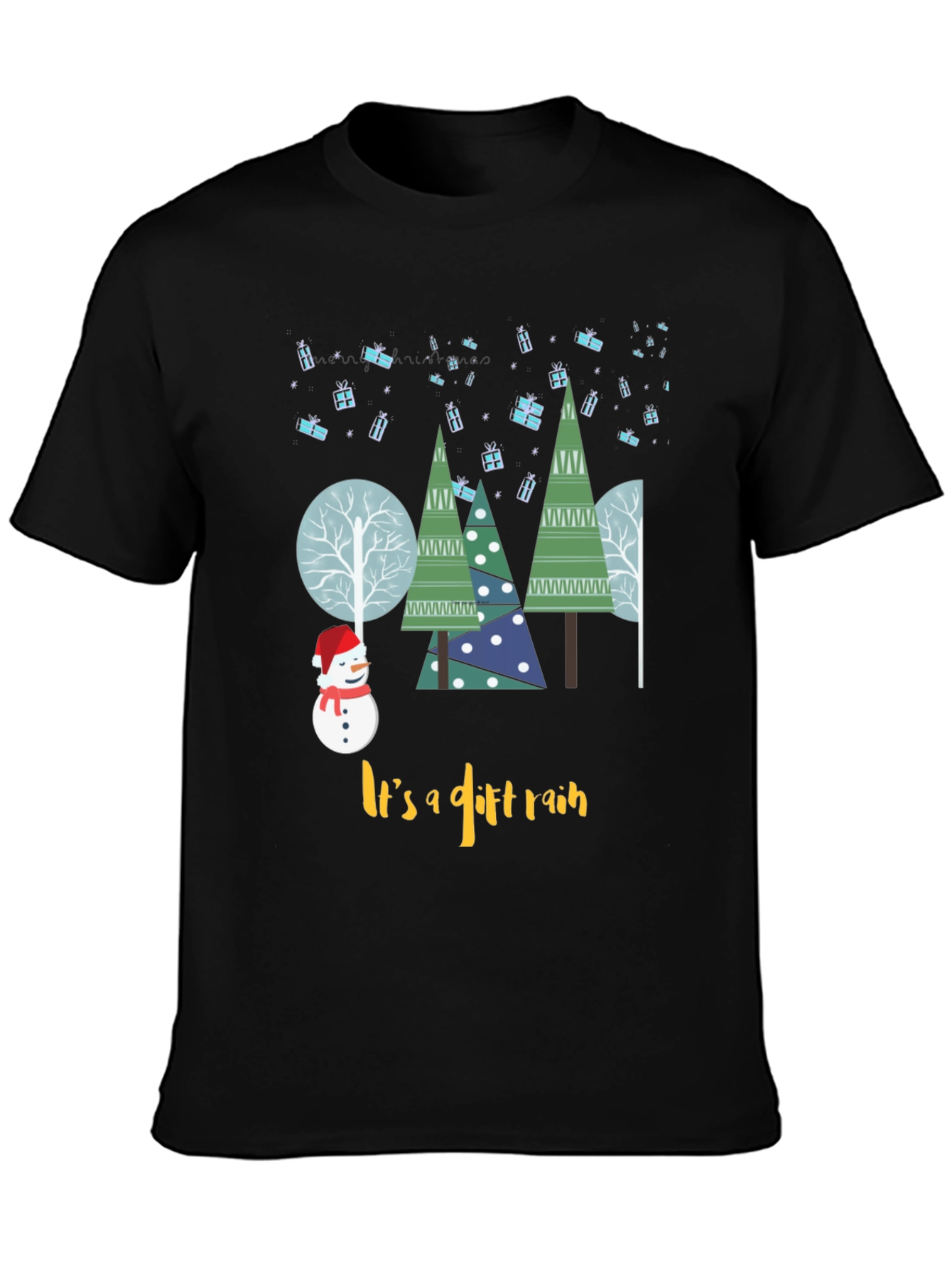 Christmas Gift Rain Graphic T-Shirt