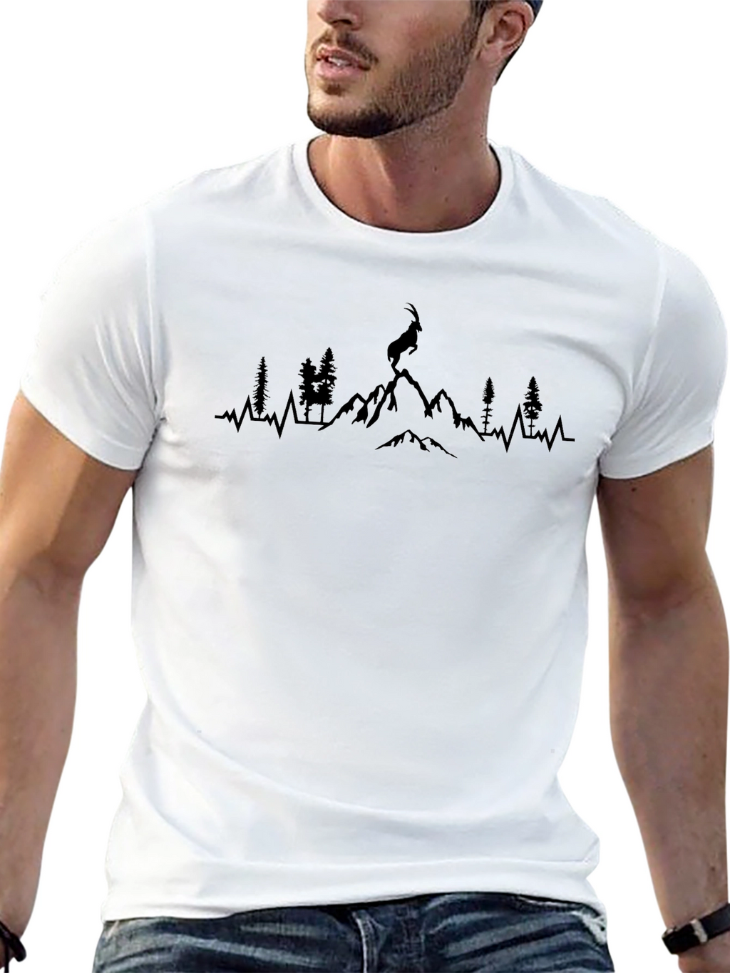 Mountain Goat Silhouette Graphic Tee