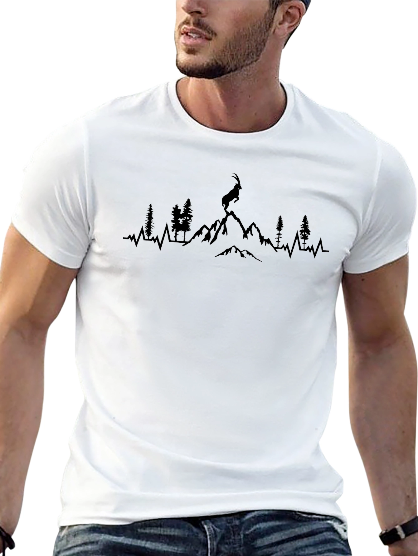 Mountain Goat Silhouette Graphic Tee