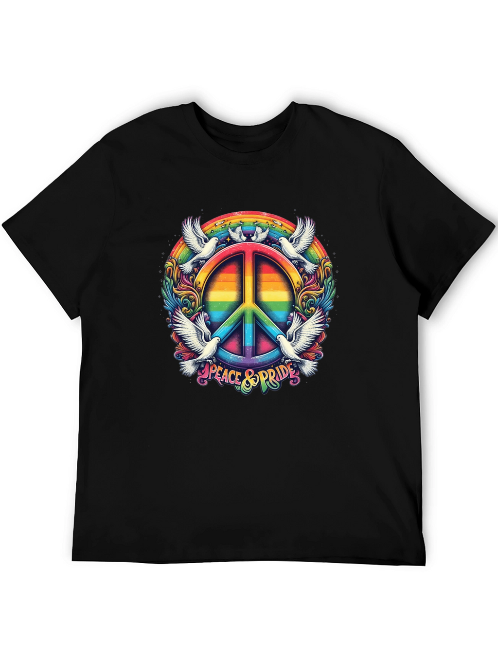 Peace & Pride Rainbow Graphic Tee