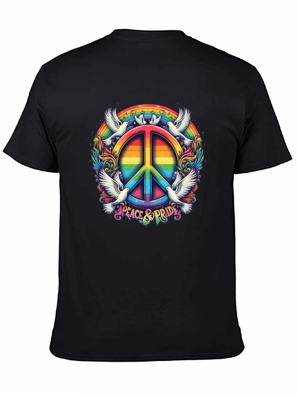 Peace & Pride Rainbow Graphic Tee