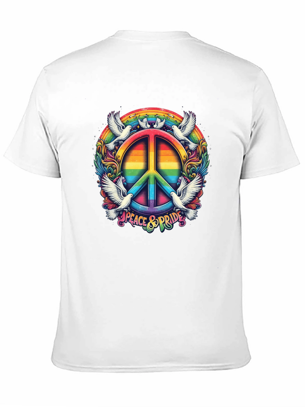 Peace & Pride Rainbow Graphic Tee