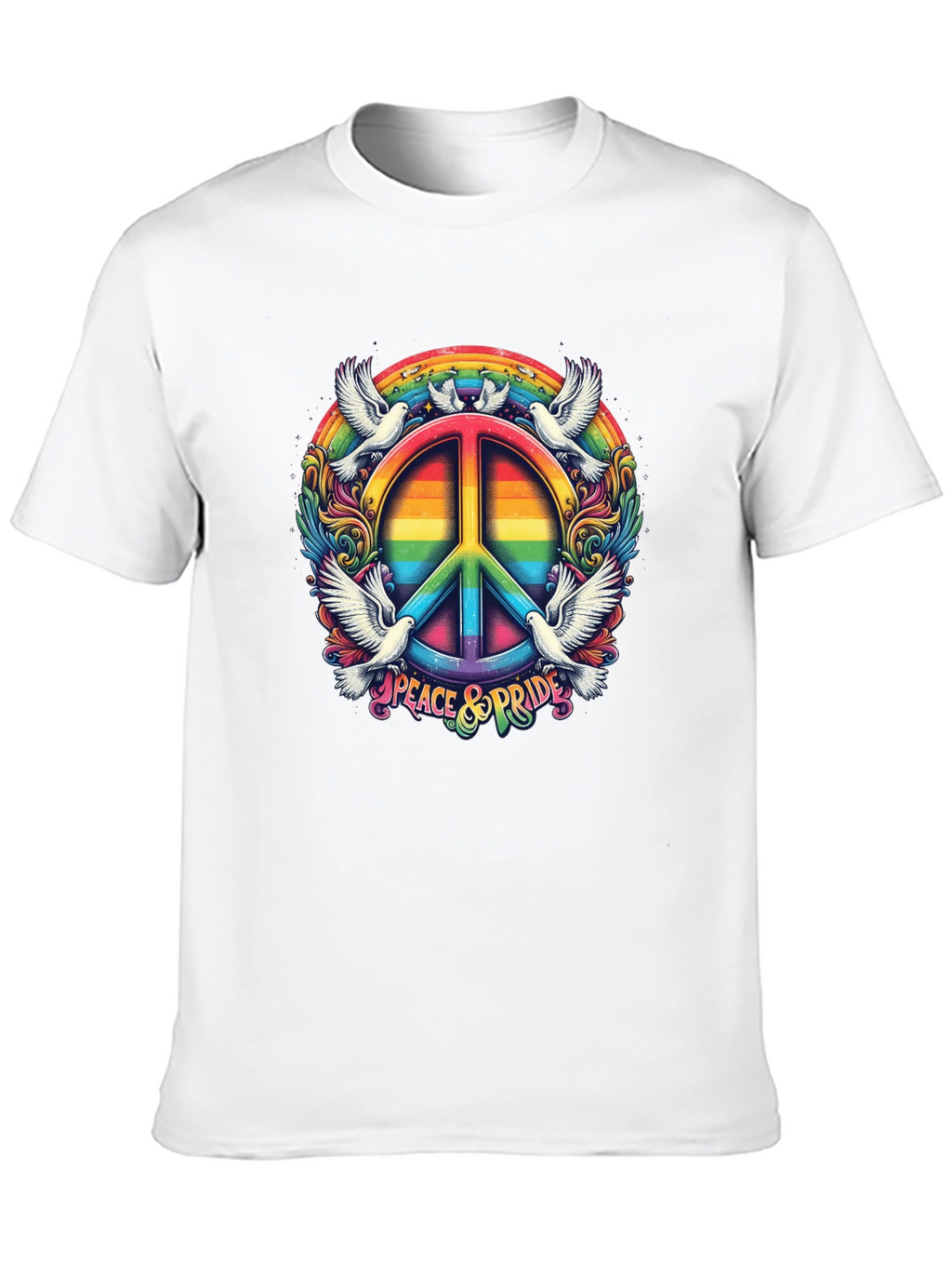 Peace & Pride Rainbow Graphic Tee