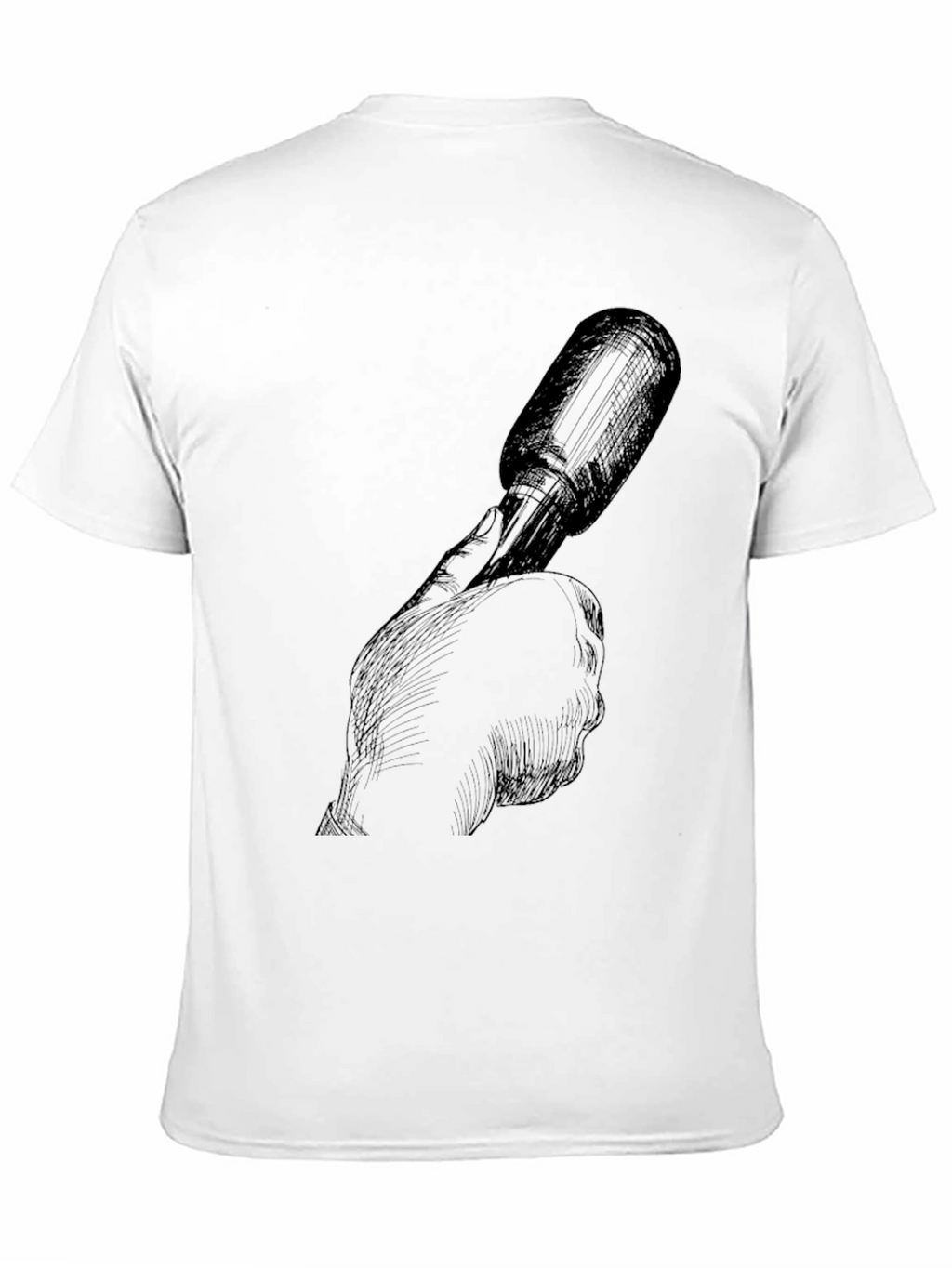 Dark Sketch Tee: Hand Holding Microphone
