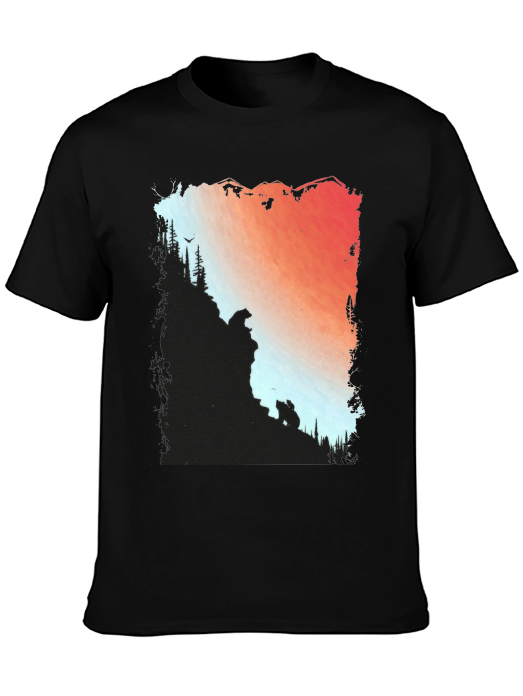 Mountain Bear Graphic Tee - Nature Inspired Design