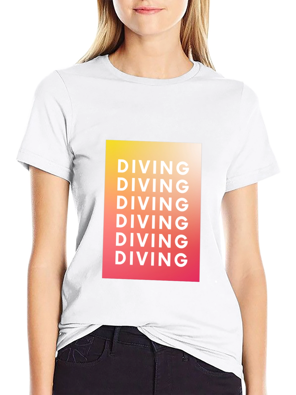 Diving Graphic Tee - Gradient Black T-Shirt