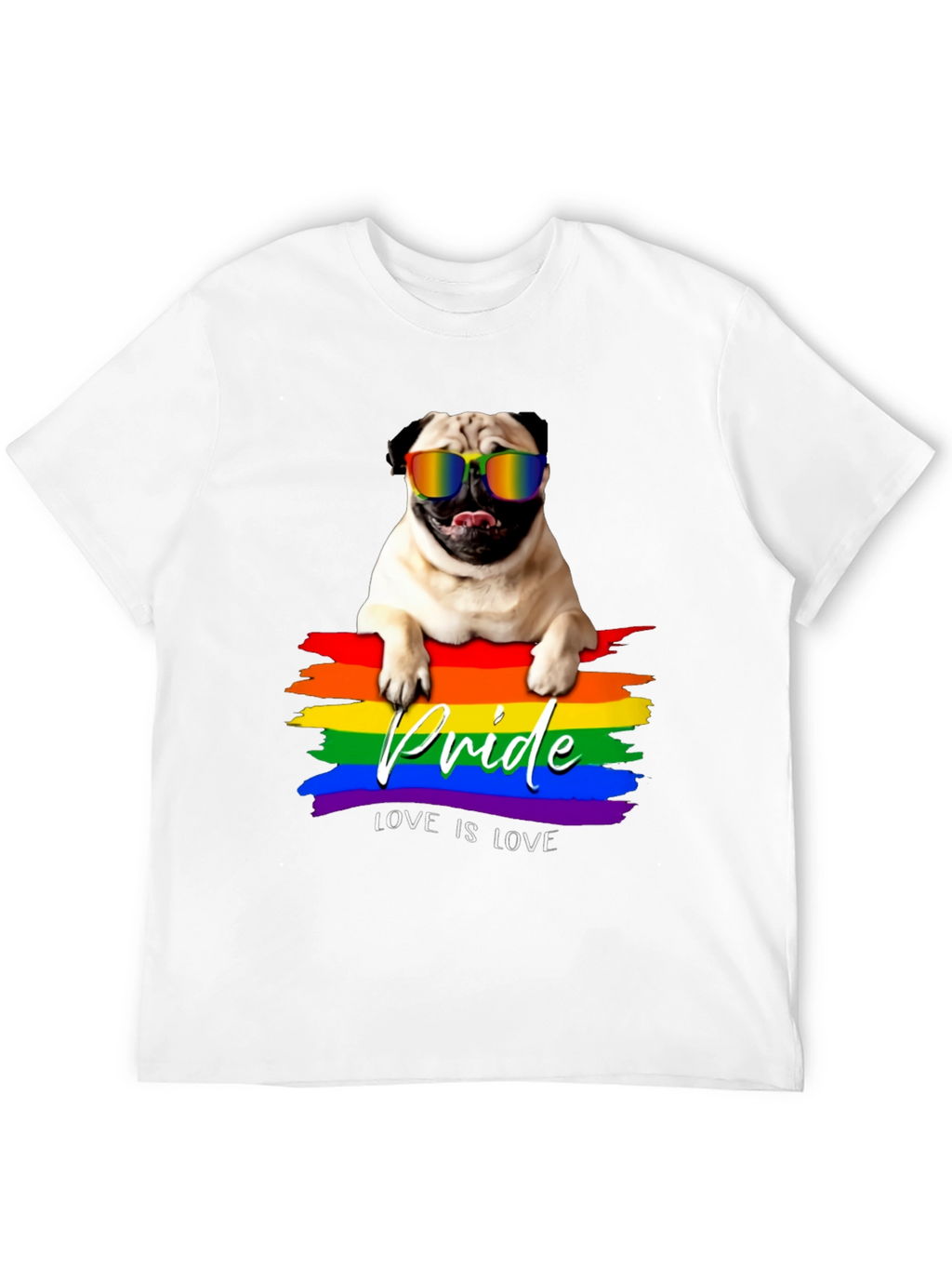 Pride Pug T-Shirt - Love is Love