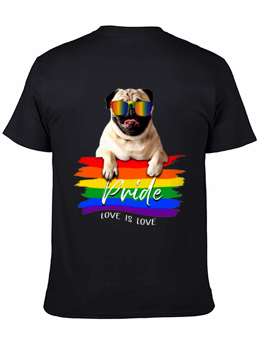 Pride Pug T-Shirt - Love is Love