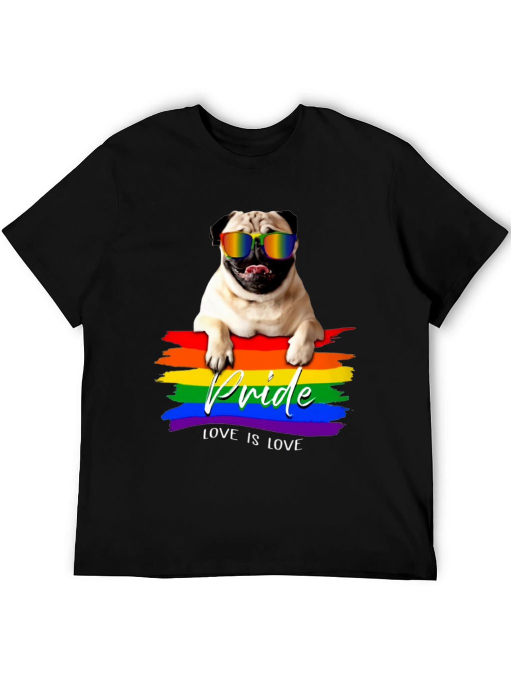 Pride Pug T-Shirt - Love is Love