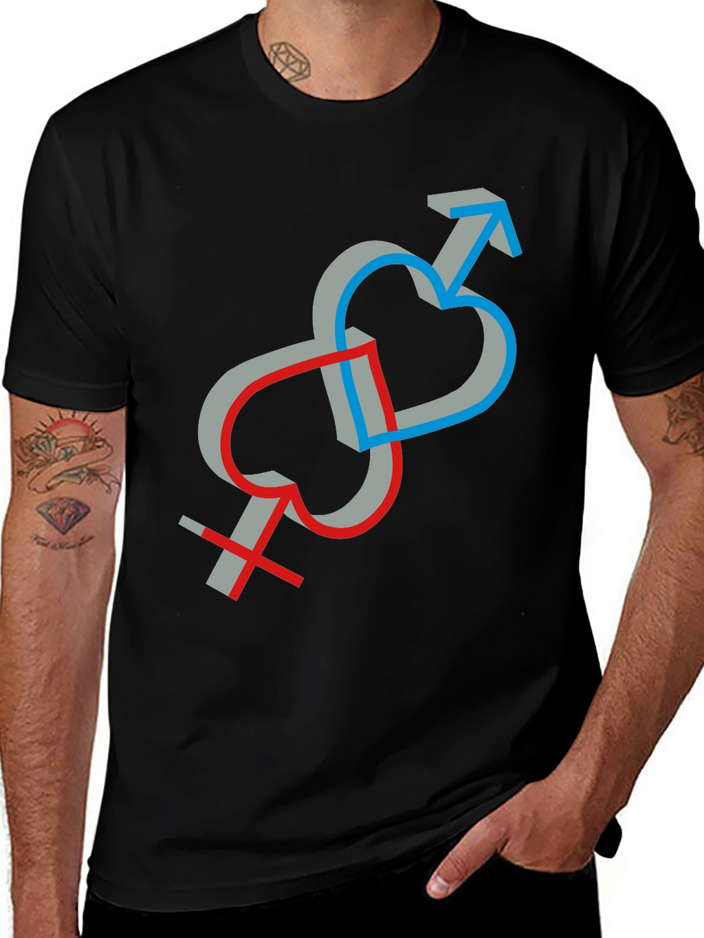 Symbolic Love Intertwined Unisex T-Shirt