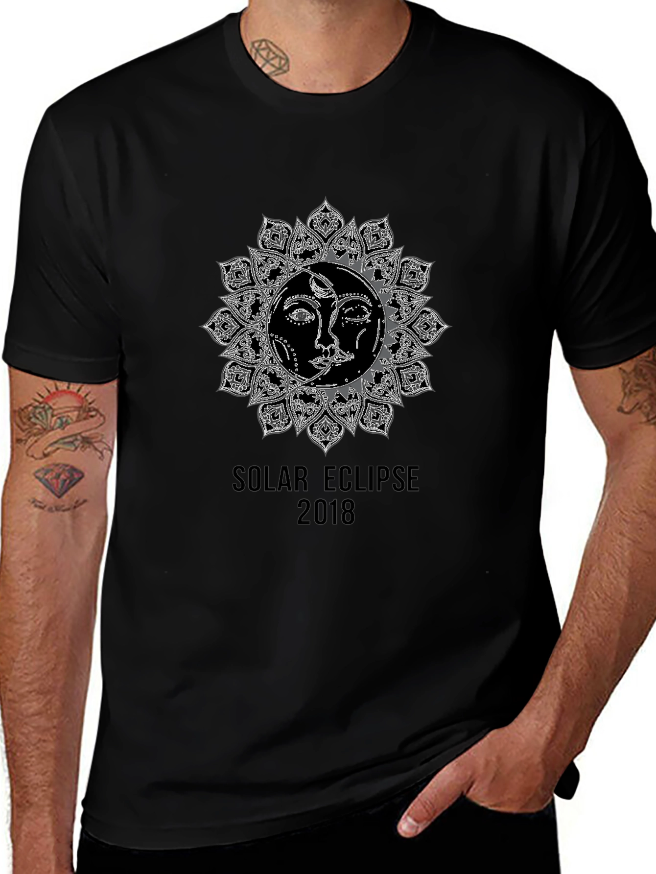 Solar Eclipse 2018 Graphic T-Shirt - Black