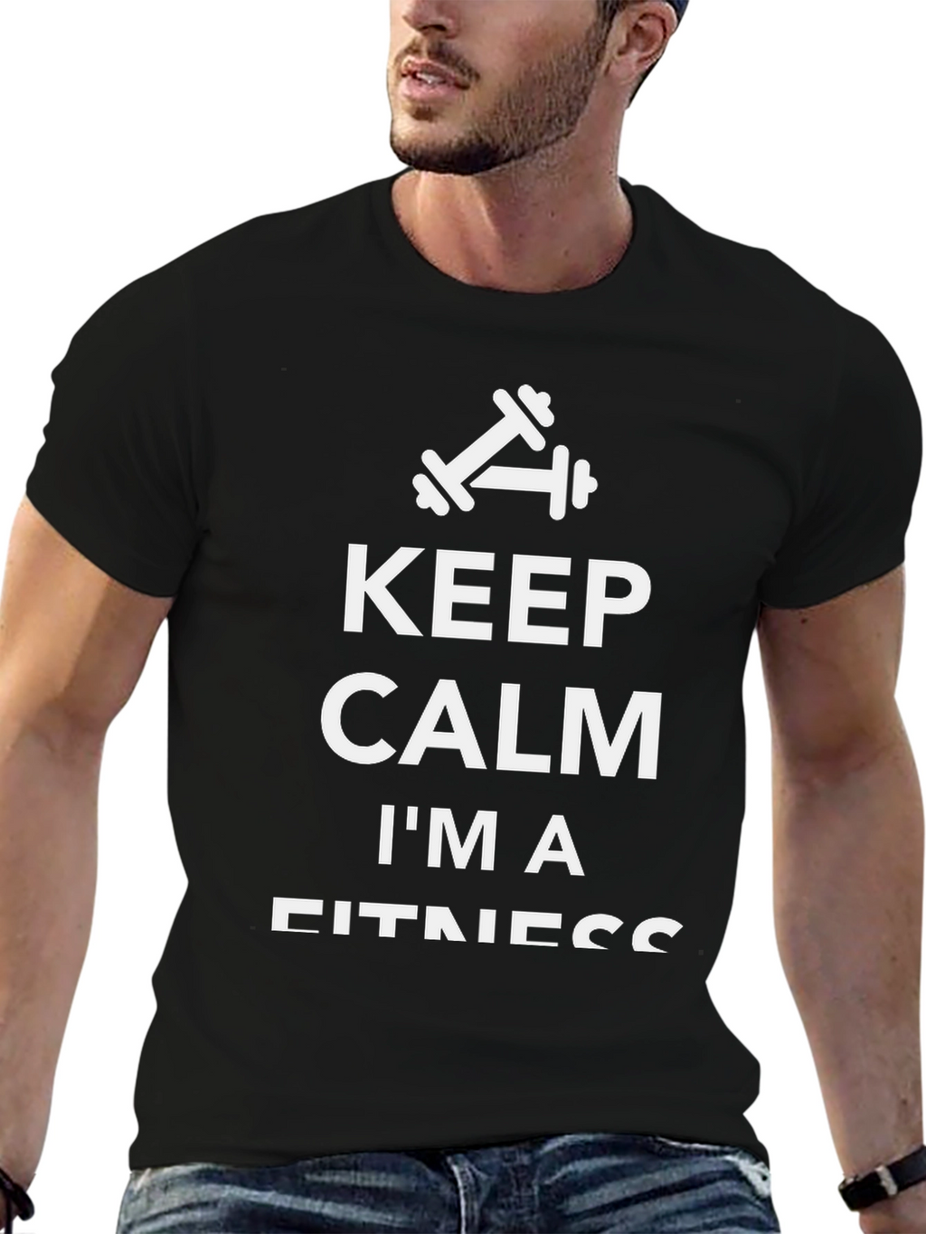 Keep Calm Im A Fitness - Black T-Shirt