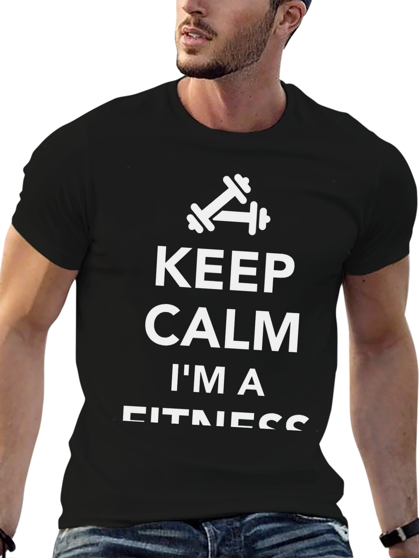 Keep Calm Im A Fitness - Black T-Shirt