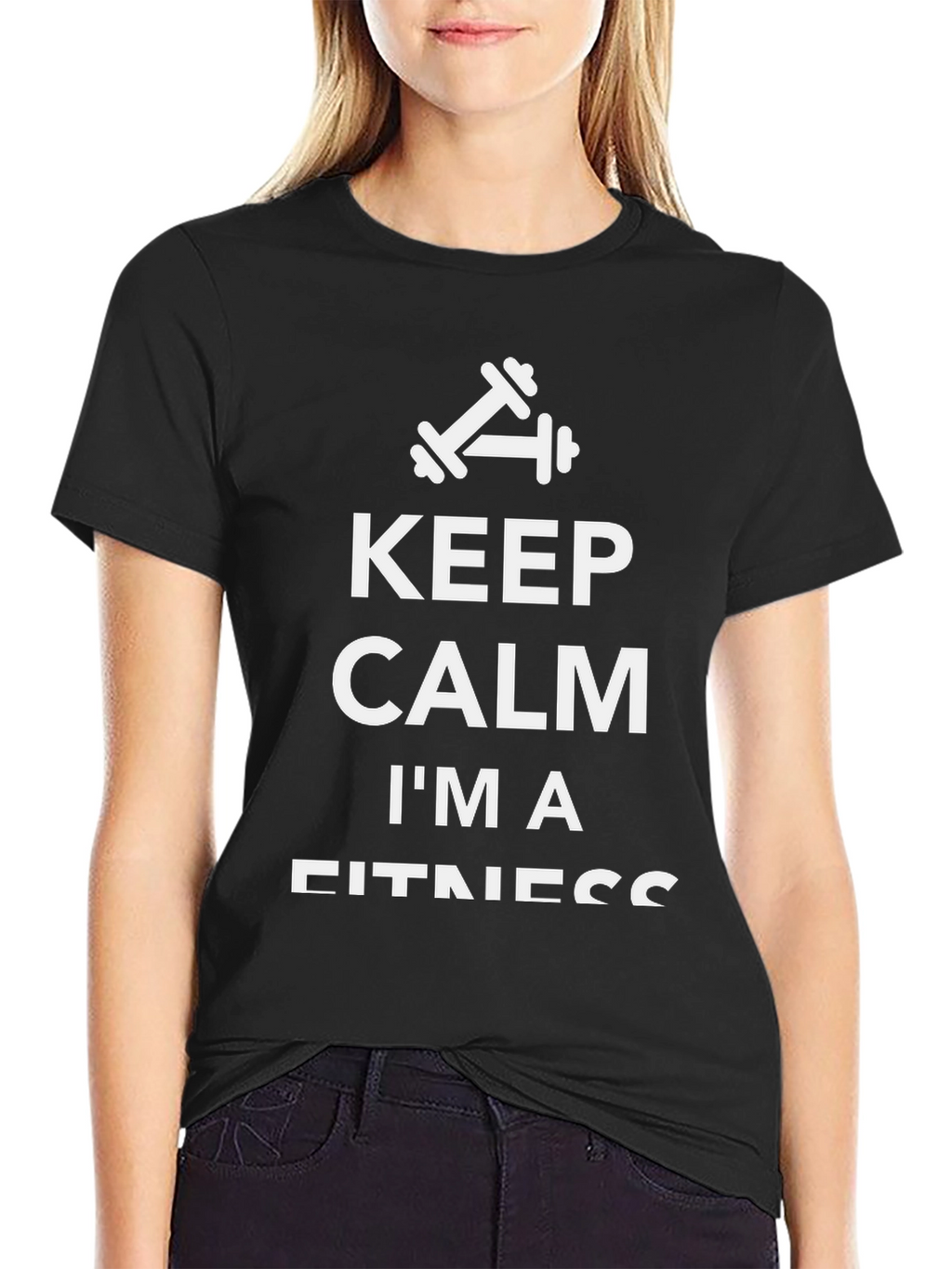 Keep Calm Im A Fitness - Black T-Shirt