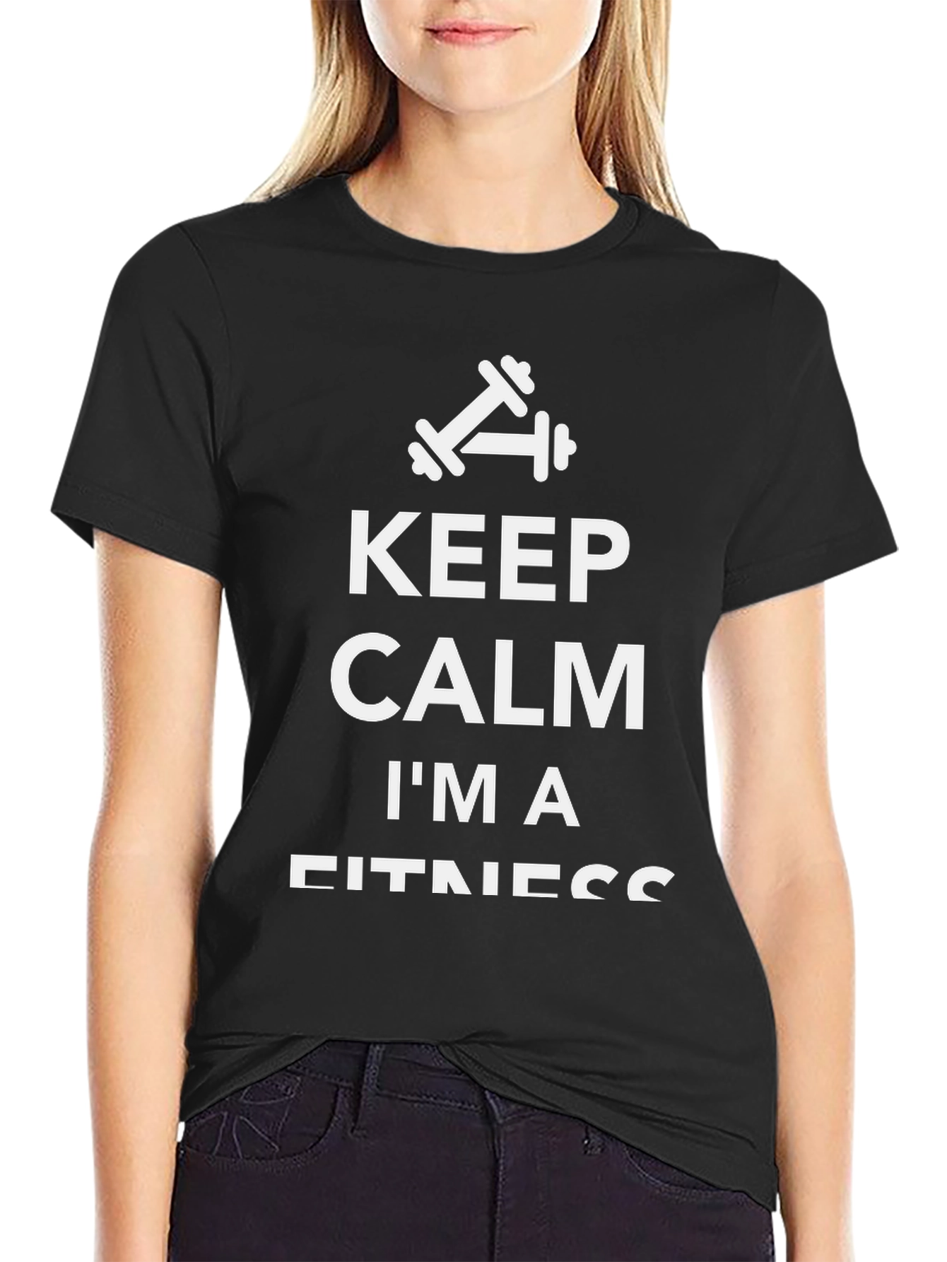 Keep Calm Im A Fitness - Black T-Shirt