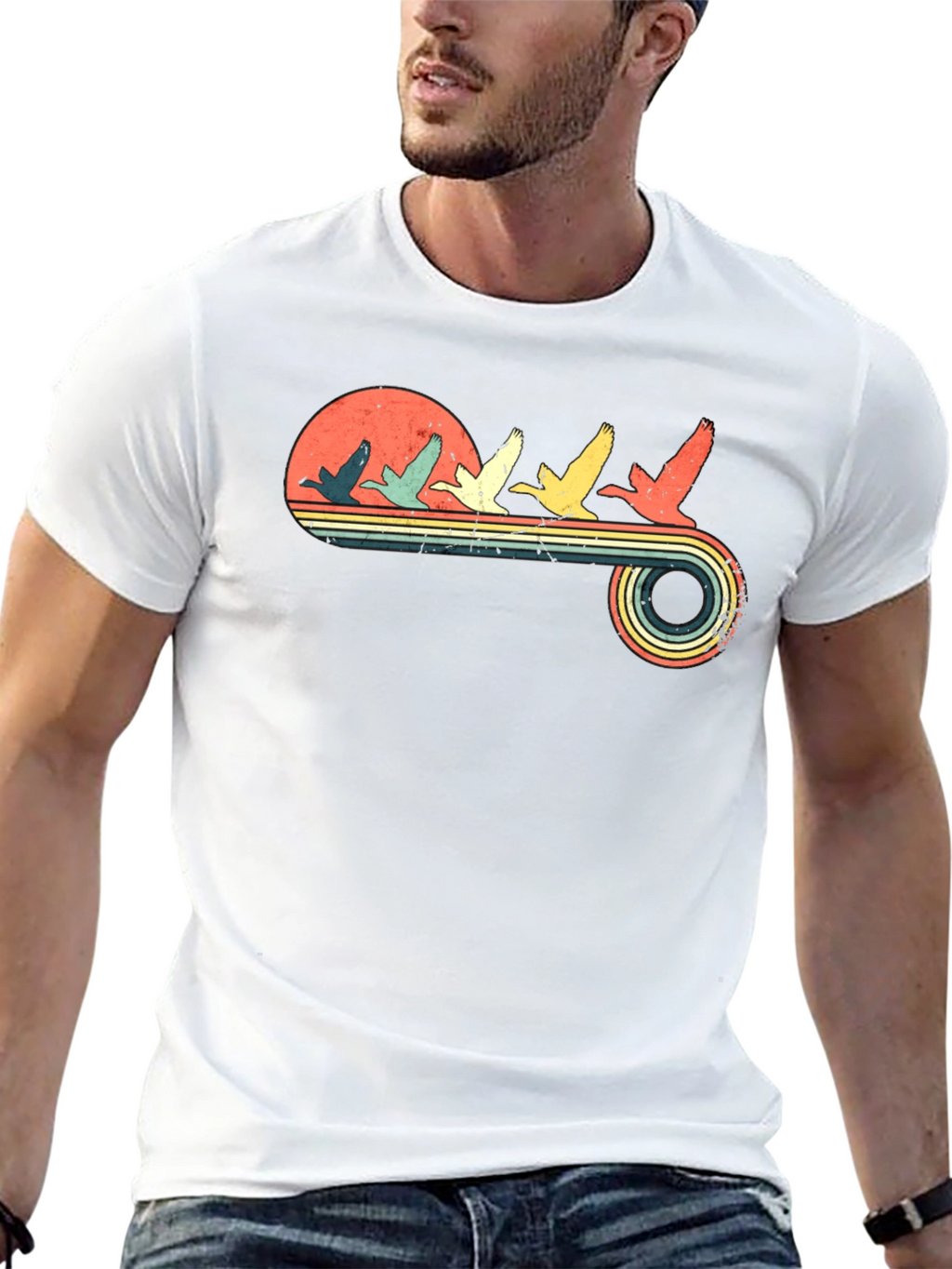 Retro Flying Geese Graphic Tee