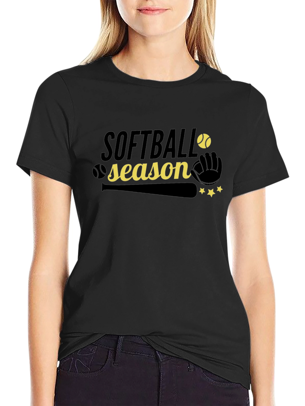 Softball Season Graphic Tee - Black