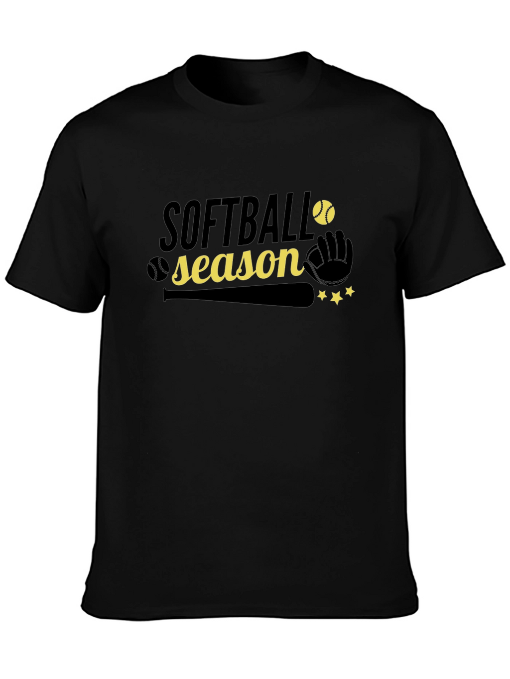 Softball Season Graphic Tee - Black