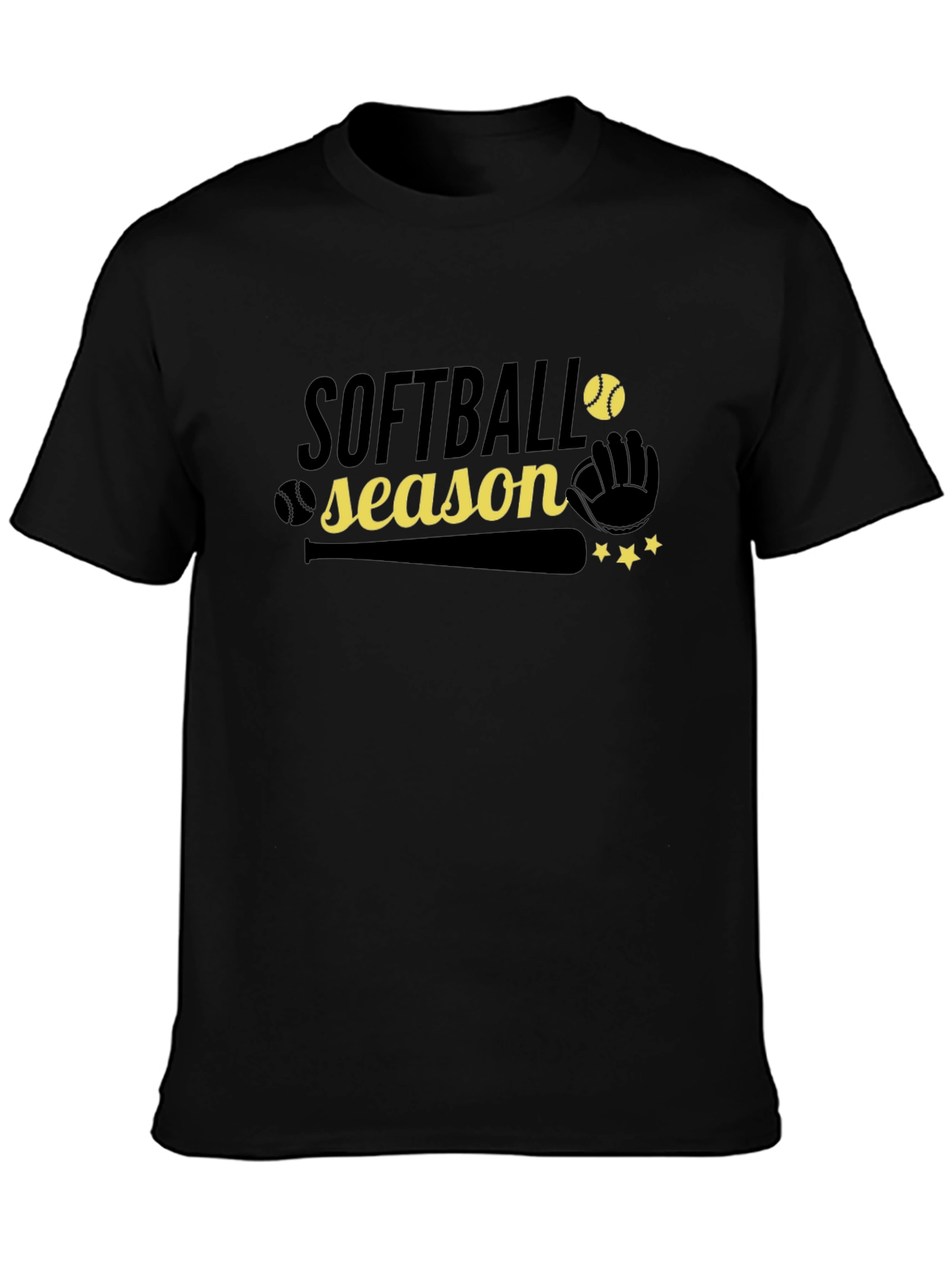 Softball Season Graphic Tee - Black