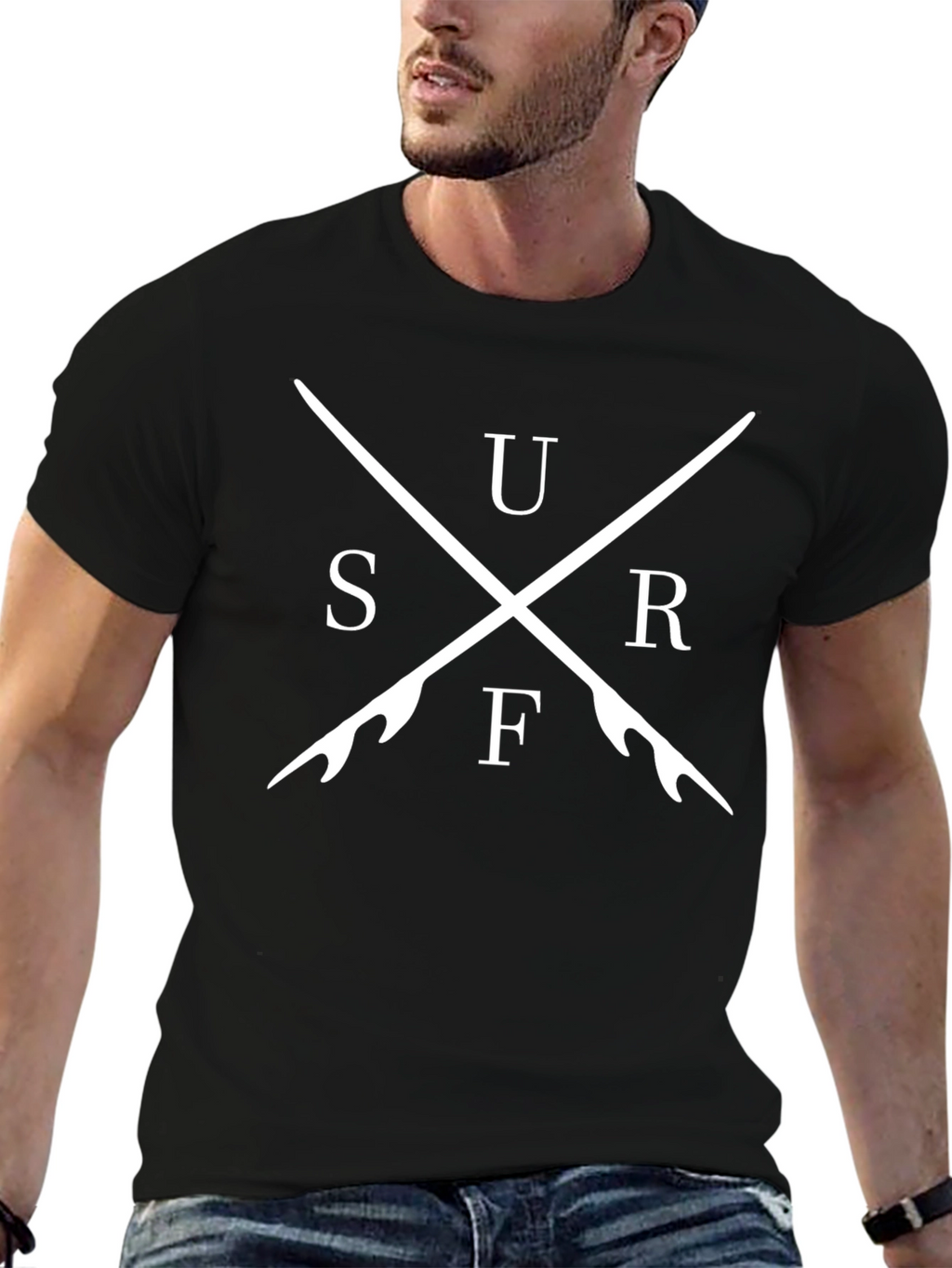 Surfboard Cross T-Shirt - Stylish Graphic Tee