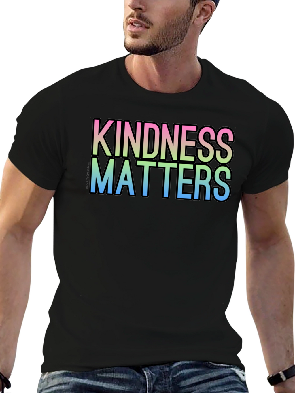 Kindness Matters Gradient T-Shirt - Black
