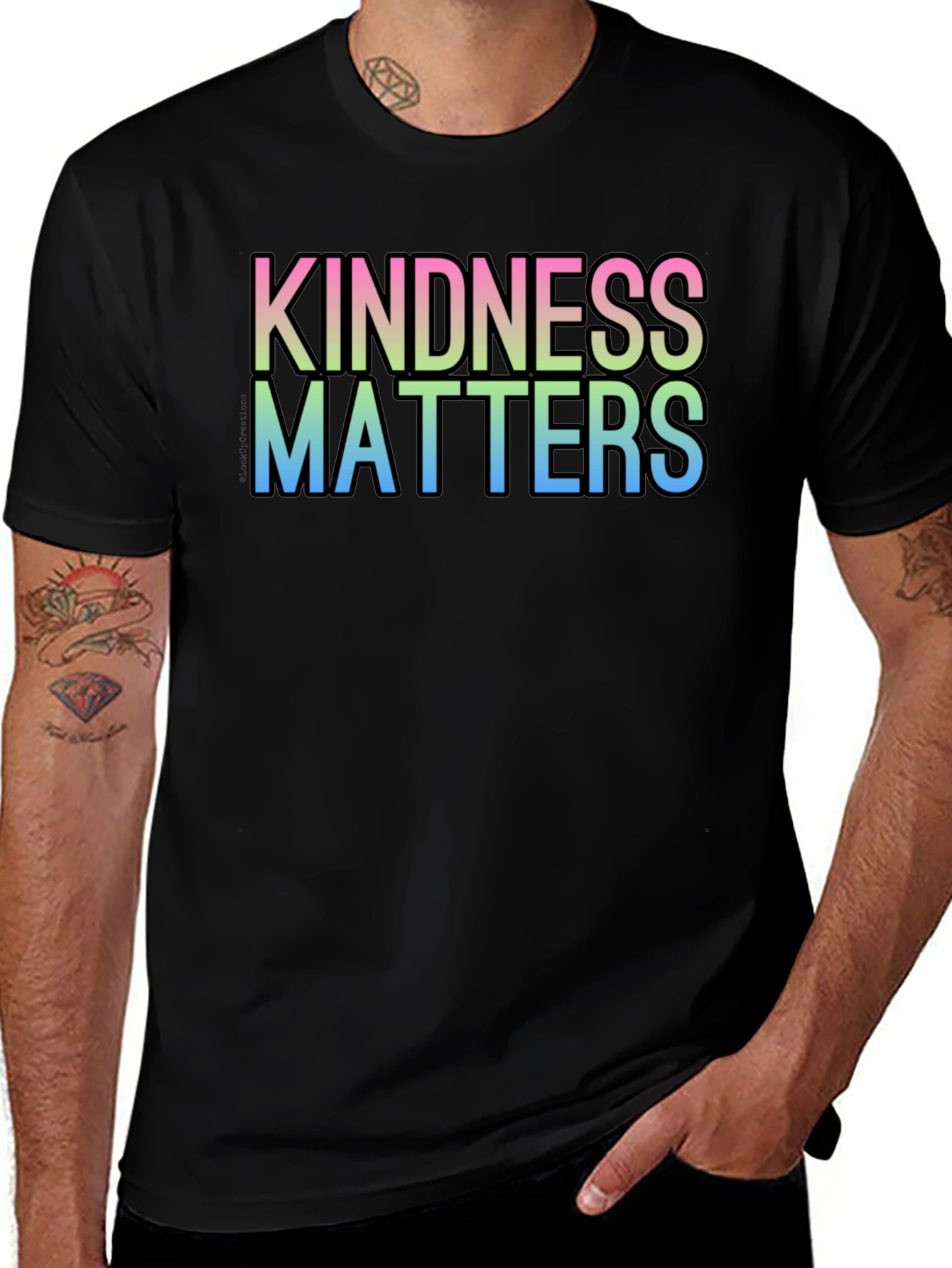 Kindness Matters Gradient T-Shirt - Black