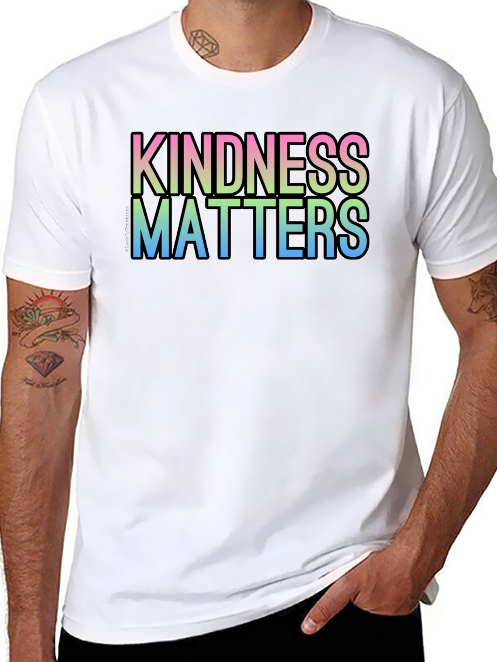 Kindness Matters Gradient T-Shirt - Black