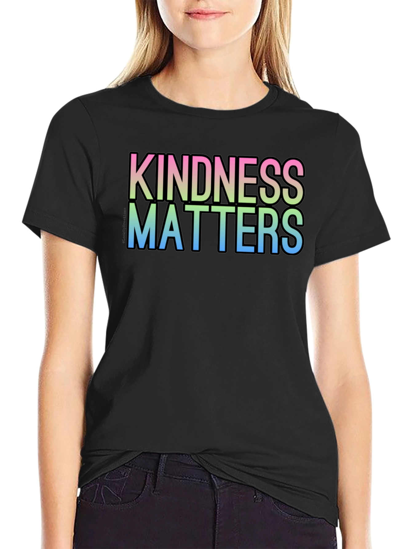 Kindness Matters Gradient T-Shirt - Black