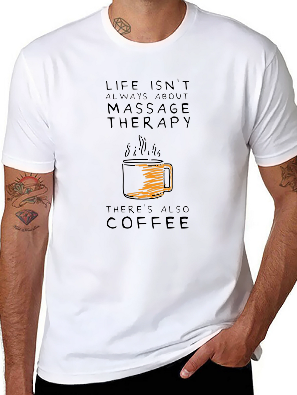 Massage Therapy & Coffee Graphic Tee