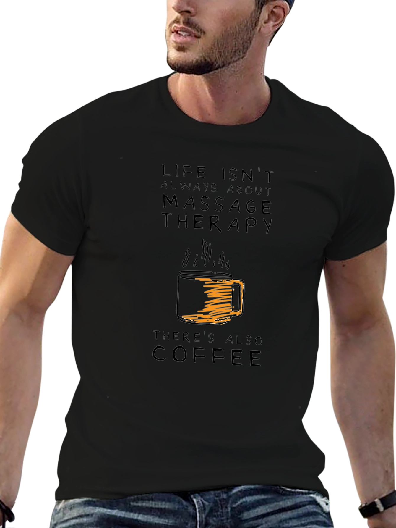 Massage Therapy & Coffee Graphic Tee